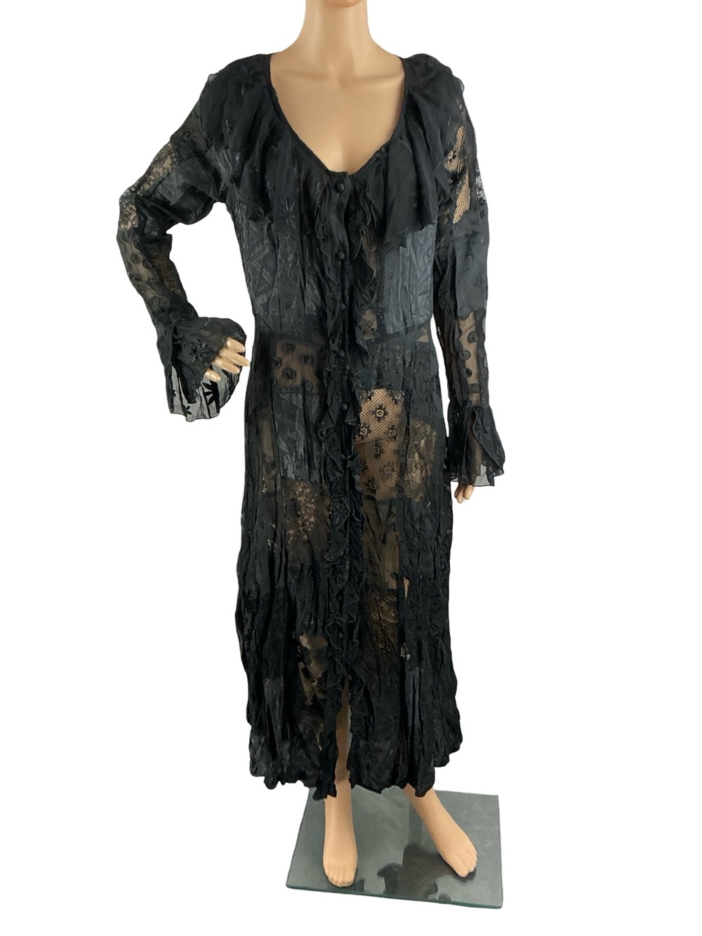 Alexander Brown Vintage Black Maxi Dress One Size Whimsigoth Romantic Witchy